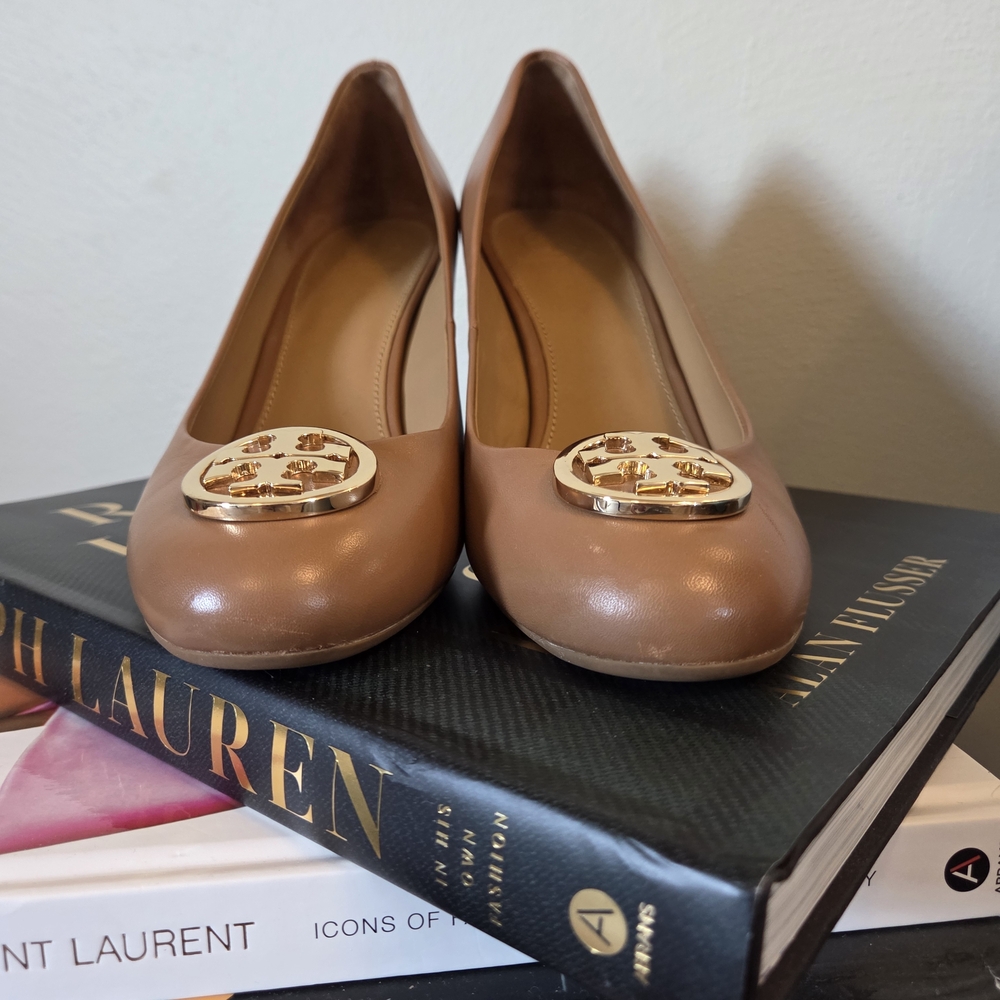 Tory BURCH Caroline Brown Wedge 8M - Picture 6 of 9